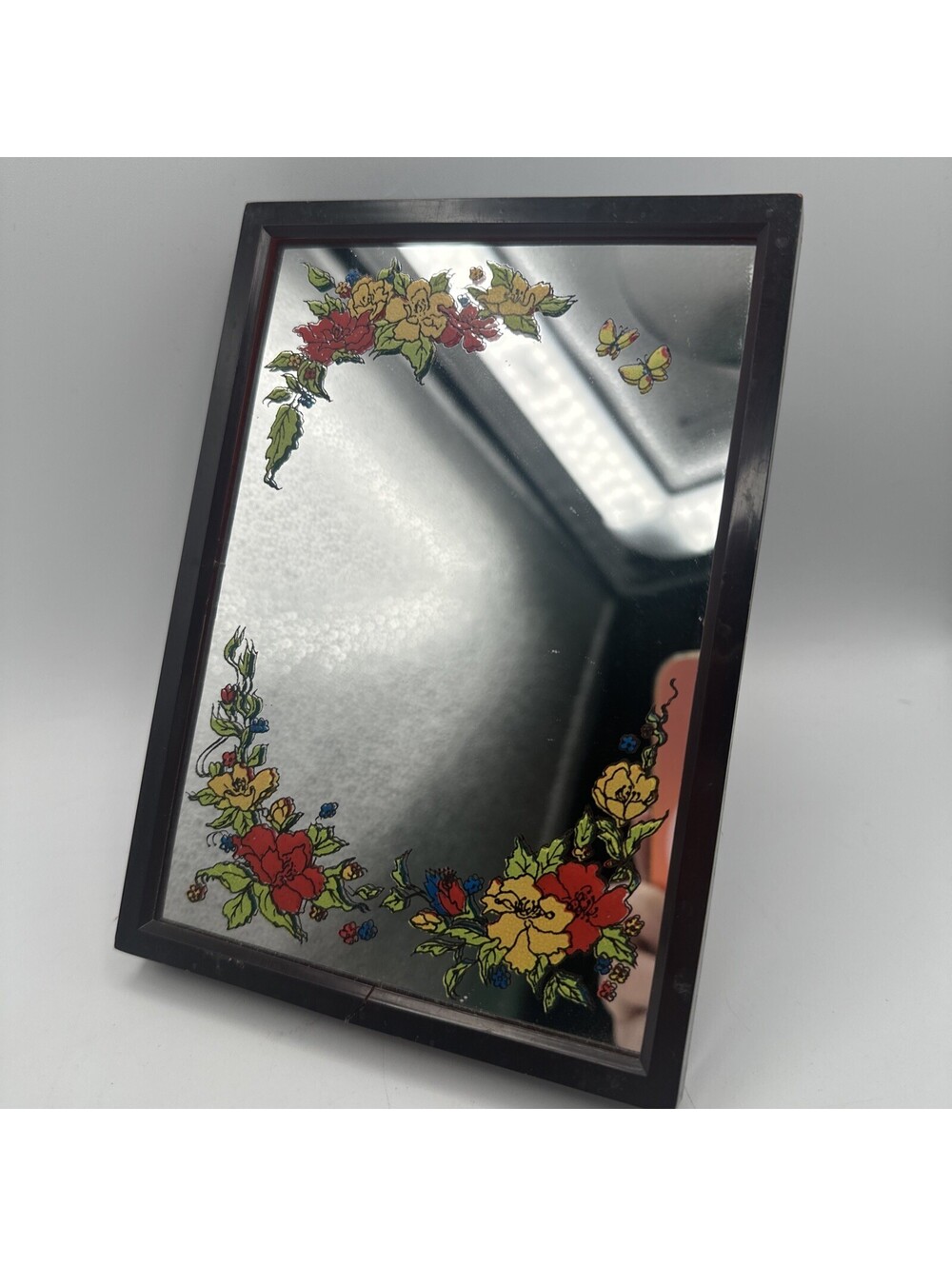 Vintage Working Yap’s Floral Music Box & Mirror Plays You light Up My Life